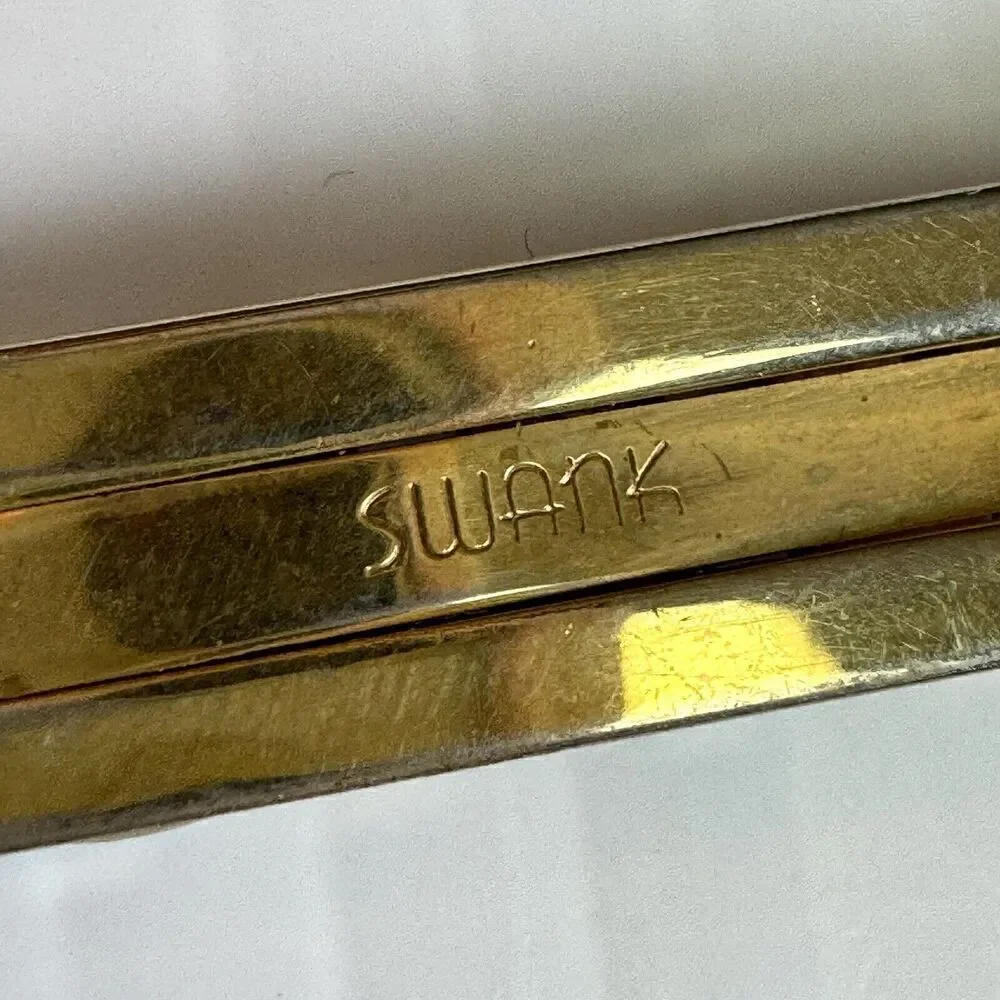Vintage SWANK Gold Tone Chain Link Tie Bar Men’s Classic Formal Jewelry